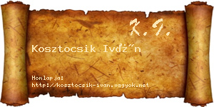 Kosztocsik Iván névjegykártya