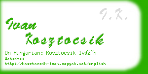 ivan kosztocsik business card